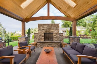 Outdoor Masonry Fireplace